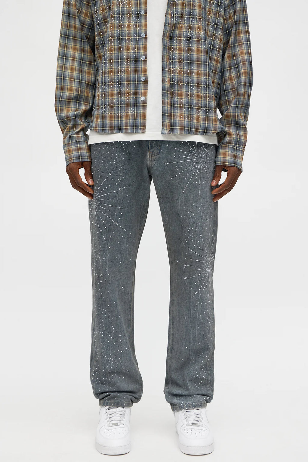 Spider Web Rhinestone Jeans