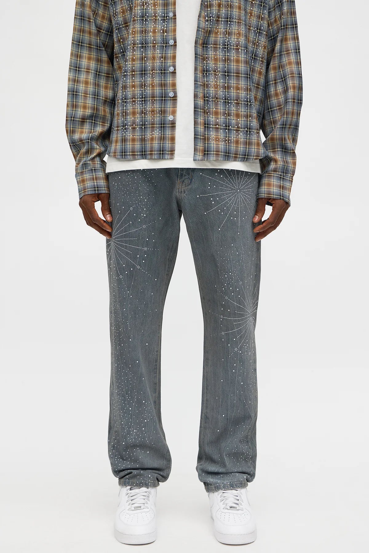 Spider Web Rhinestone Jeans