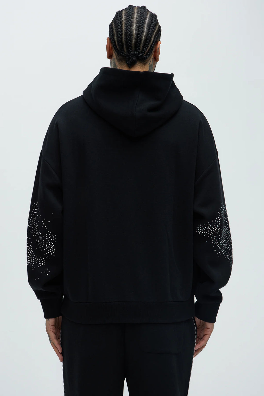 Rhinestone Oversized Black Hoodie