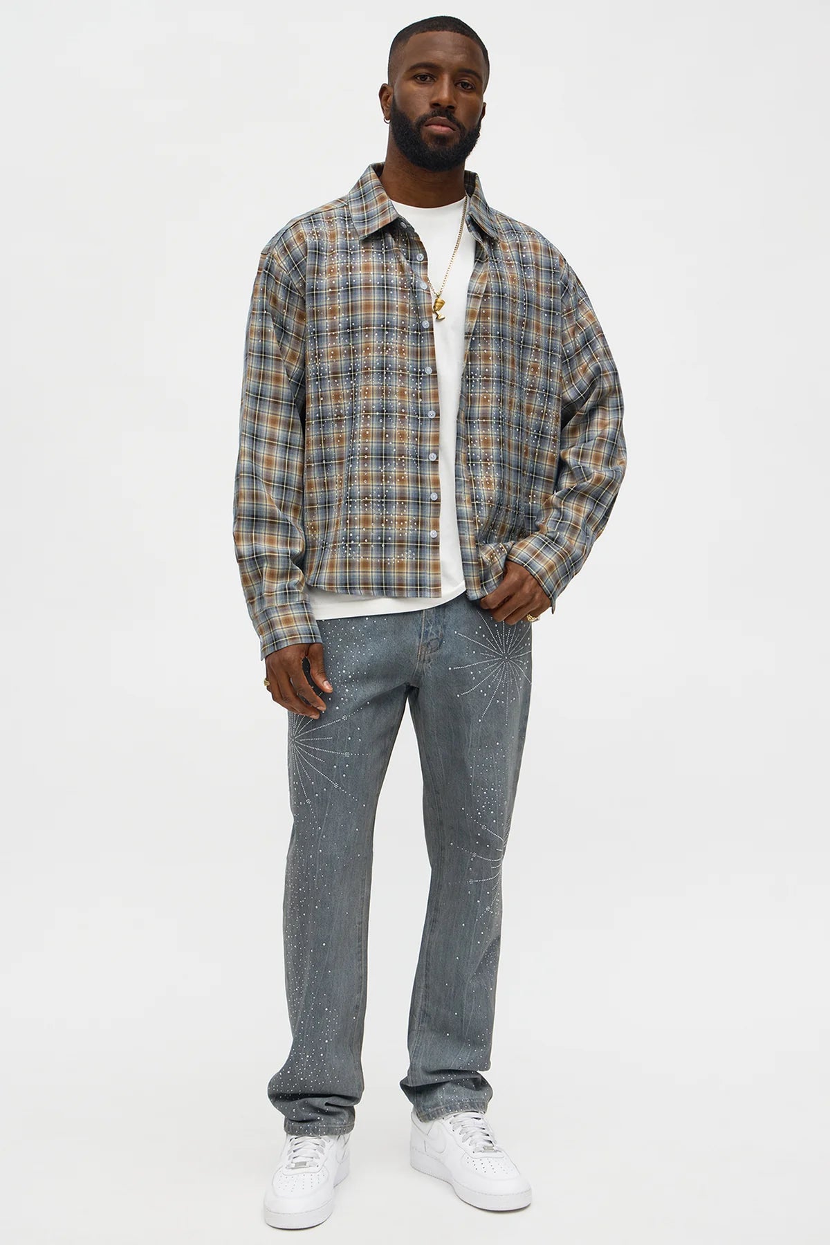 Spider Web Rhinestone Jeans