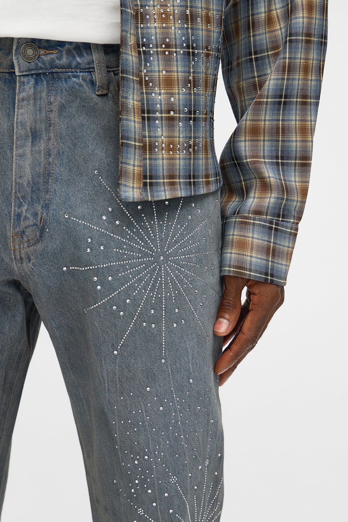 Spider Web Rhinestone Jeans