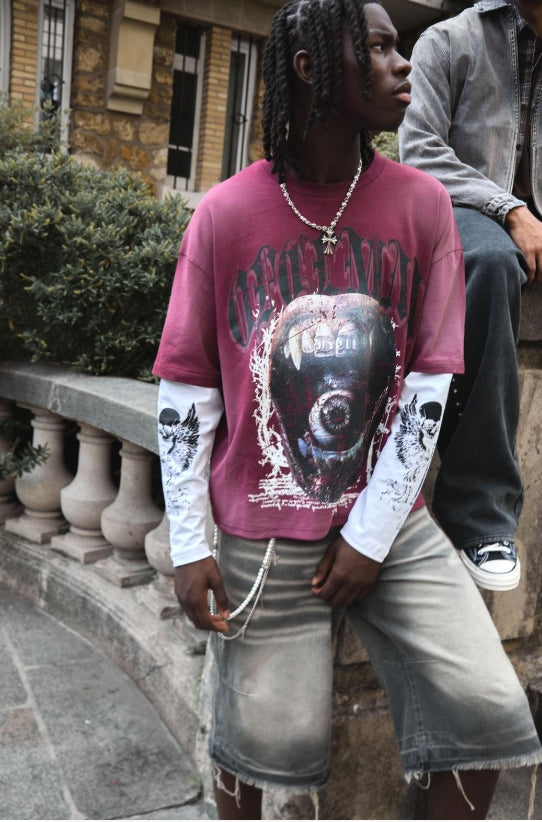 Burgundy Over Sized Long Tee